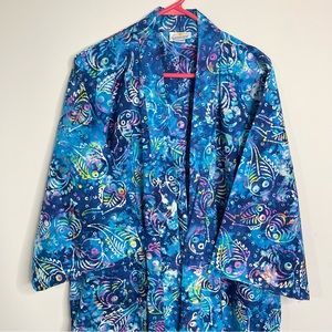 Vintage Smithsonian Institution Indonesian Batik Handmade BlockPrint Cotton Robe